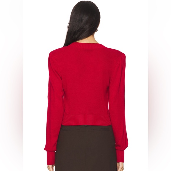 MAJORELLE Elodie Cardigan in Red - Picture 3 of 7